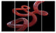 Flexible Caramel Line on Black, Abstract Canvas Art Print, 48"x28", 4 Panels