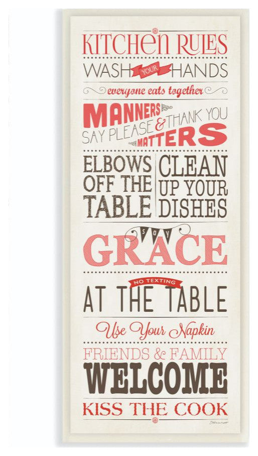 Kitchen Rules Inspirational Word Dining Room Design, 7"x17"