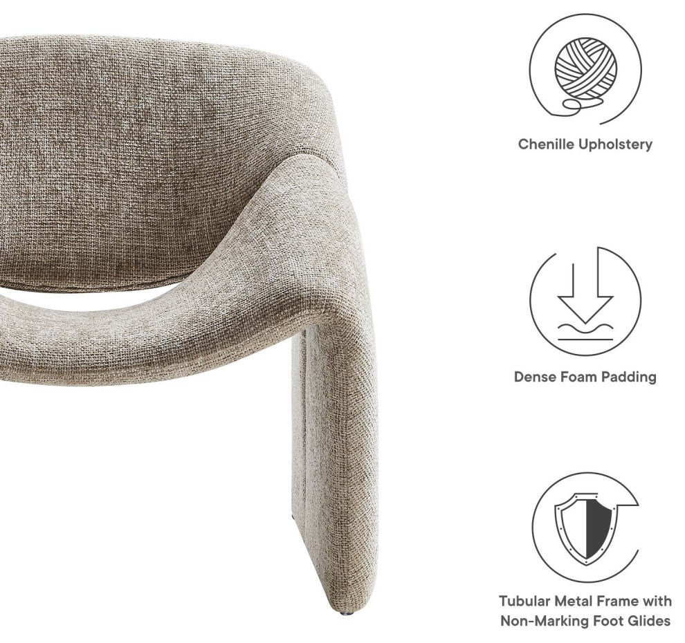 Vivi Chenille Upholstered Accent Chair - Khaki