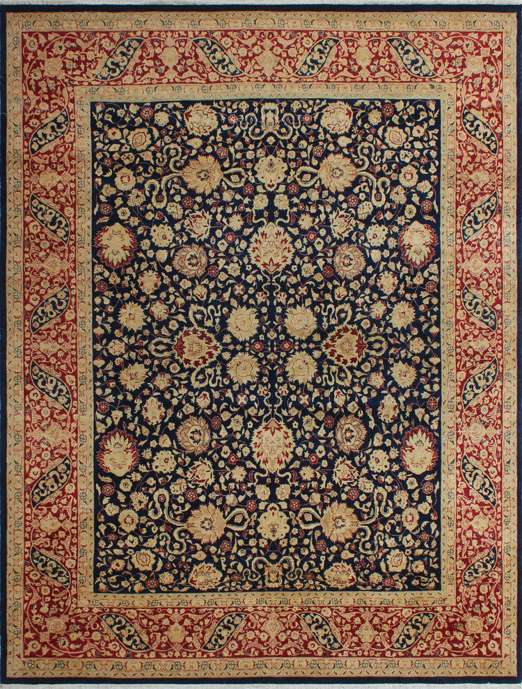 Vegetable-Dyed Versailles Kashan 20 Blue Rug, 8'1x10'3