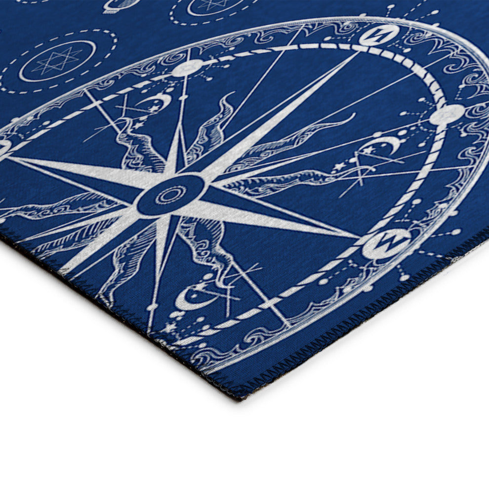Indoor/Outdoor Harbor HA9 Navy Machine Washable 8' x 8' Round Rug
