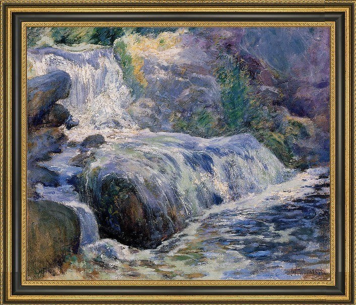 John Twachtman Waterfall, Blue BrookFramed Premium Canvas Print, 16"x20"