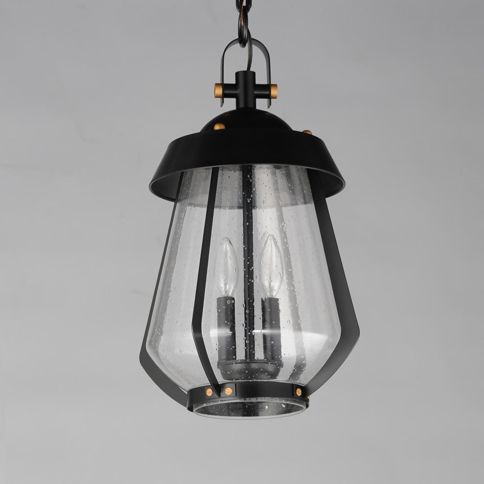 Maxim 30623 Mariner 2 Light 10"W Mini Pendant - Black / Antique Brass