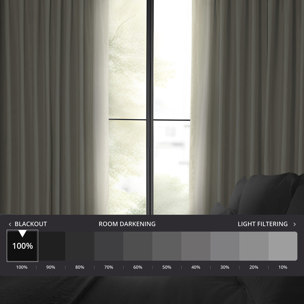 Blackout Extra Wide Vintage Textured Faux Dupioni Curtain, Off White, 100"x96"