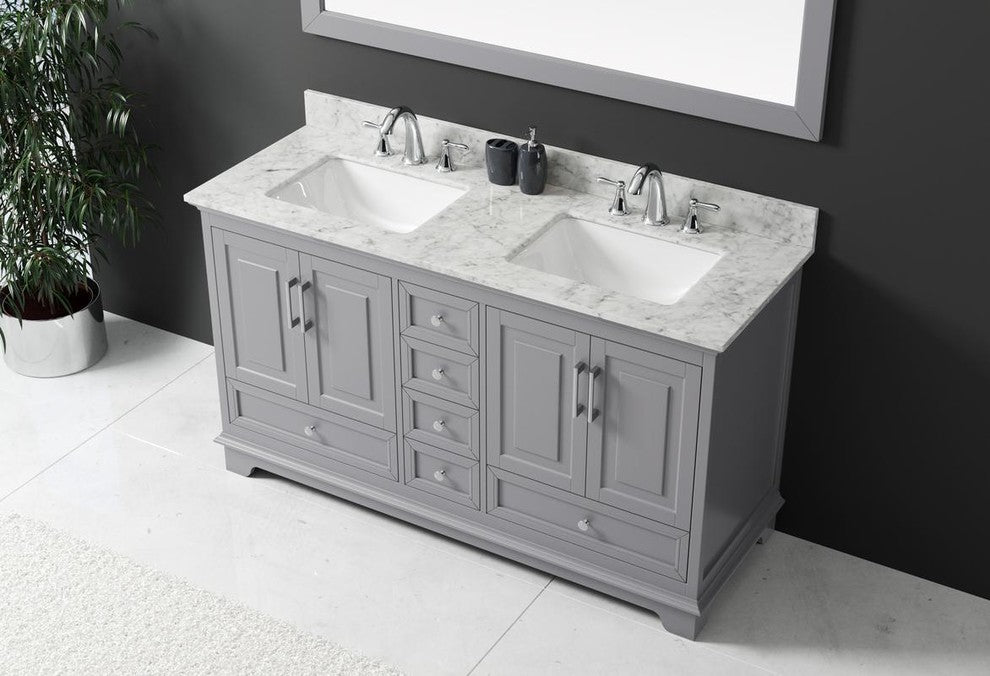 60" Double Sink Bathroom Vanity Base