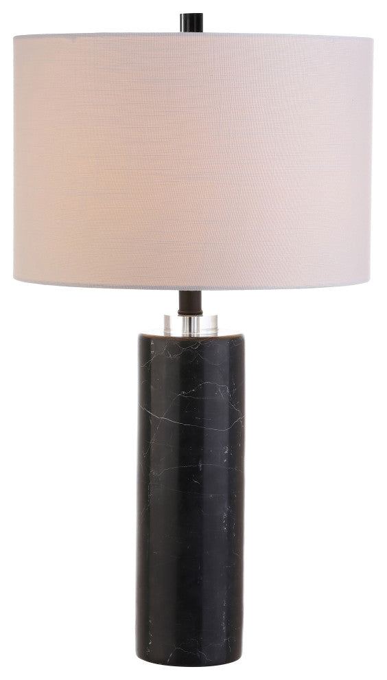 Brooks 27" Marble and Crystal Table Lamp, Chrome