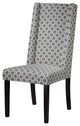 Cortesi Home Jenna Dining Chair, Gray Pattern Fabric, Set of 2