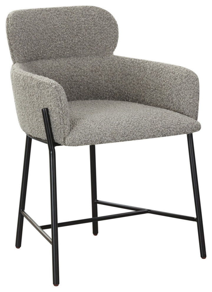 Safavieh Couture Charlize Velvet Dining Chair, Light Grey/Black