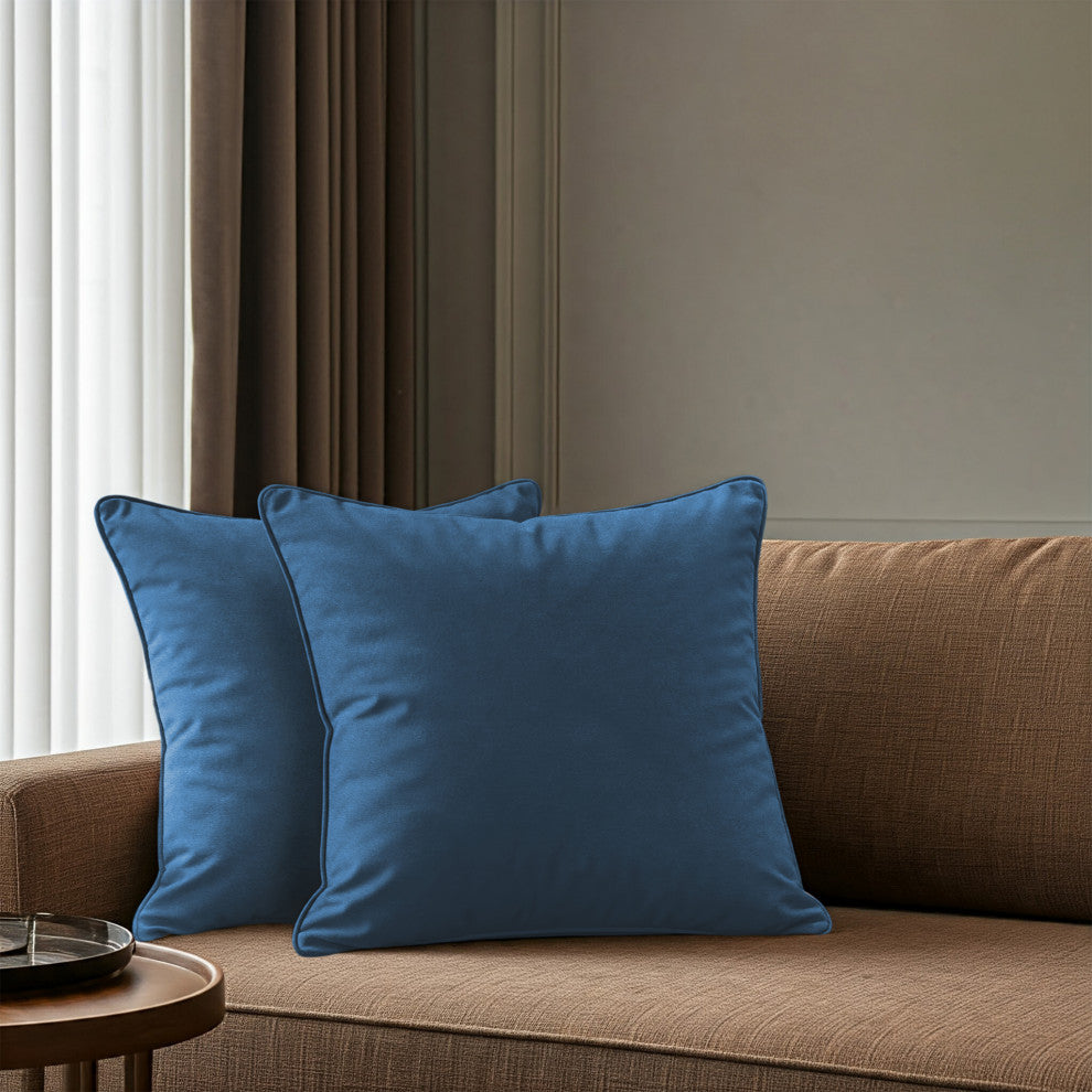 A1HC Soft Velvet Throw Pillow Covers Only, Set of 2, Teal, 20"x20"