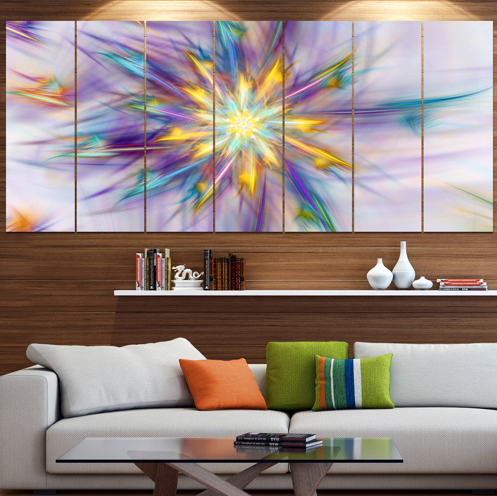 Large Exotic Colorful Flower, Floral Canvas Art Print, 83"x32", 7 Panels