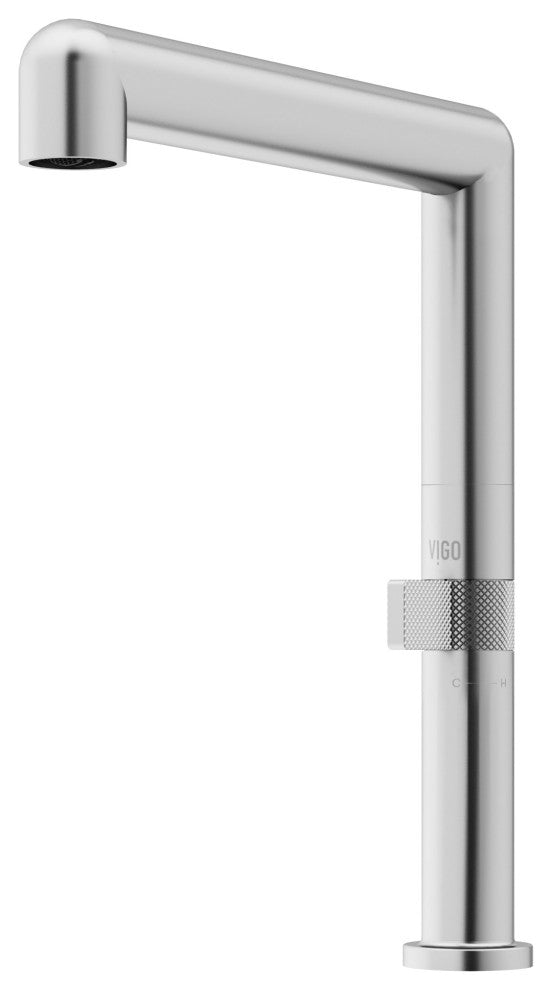 VIGO Jewel 11 in. H Single Handle Kitchen Bar Faucet, Stainless Steel