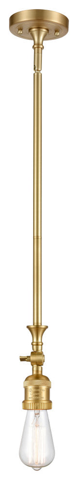 Bare Bulb 1 Light Mini Pendant, Satin Gold