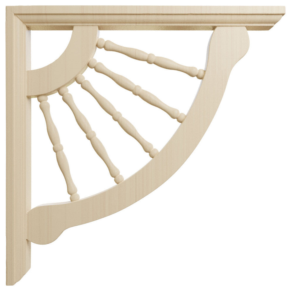 1 1/2"W x 12"D x 12"H Crendon Wagon Wheel Bracket, Rubberwood