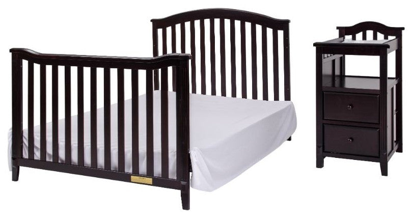 AFG Baby Furniture Kali 4-in-1 Convertible Crib w/ Toddler Guardrail Espresso