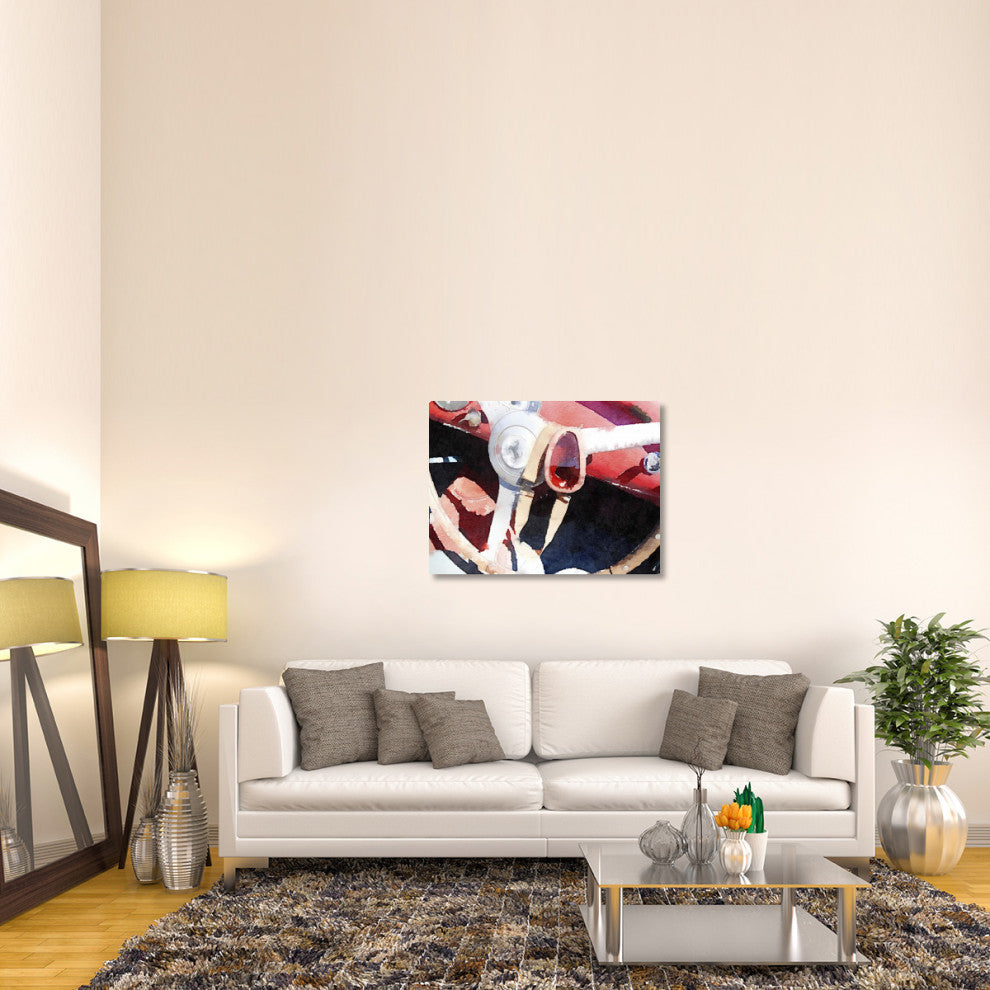 "Ferrari Steering Wheel Watercolor" Fine Art Print