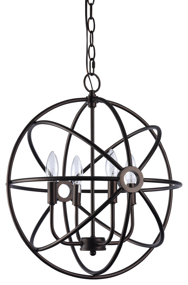 Ironclad Industrial-Style 4 Light Rubbed Bronze Ceiling Pendant
