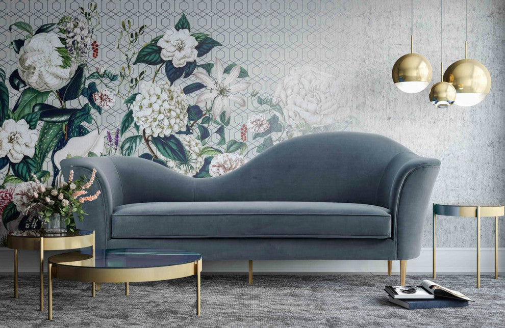 Plato Gray Velvet Sofa