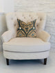 Tulip Zen Green Taupe Luxury Throw Pillow, 22"x22"