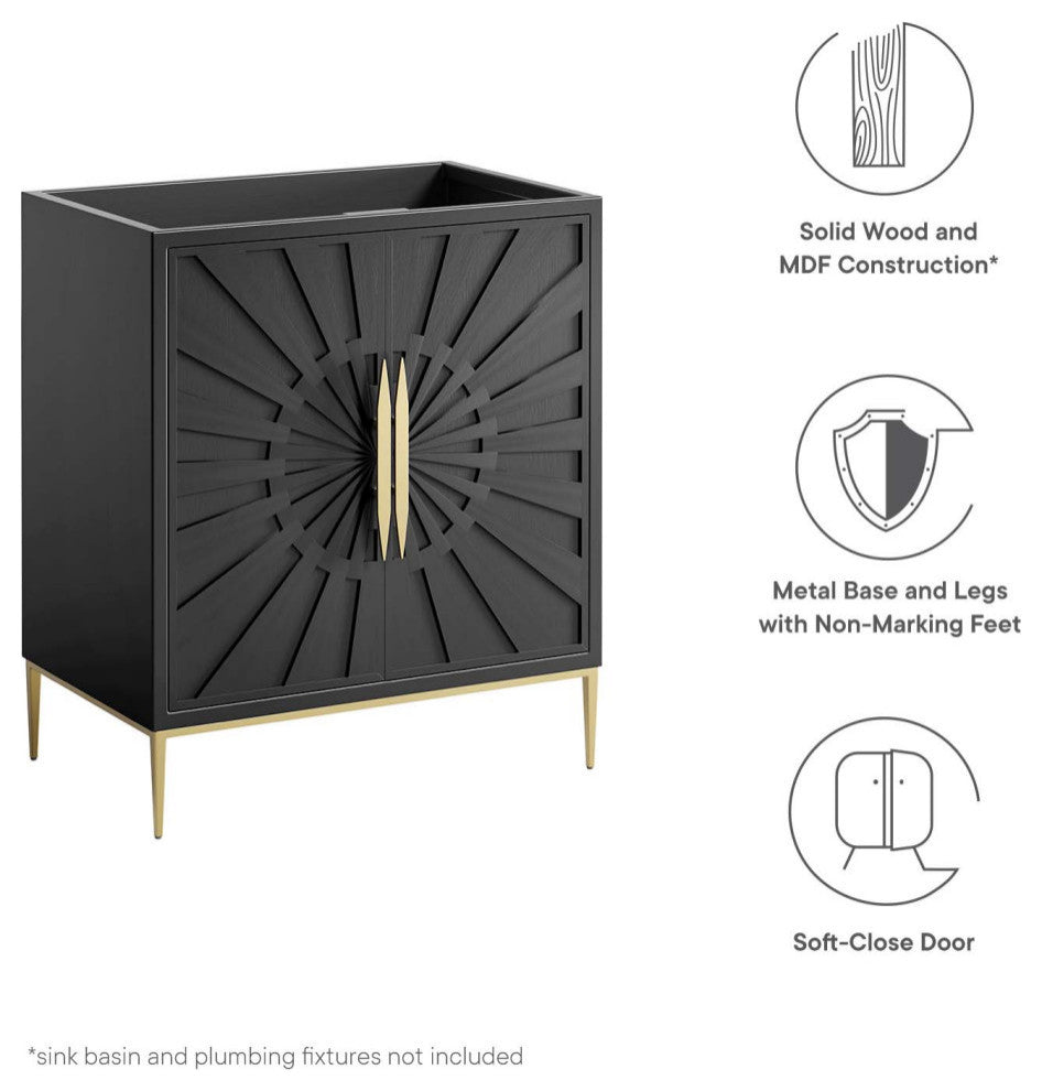 Awaken 30" Bathroom Vanity Cabinet, Black