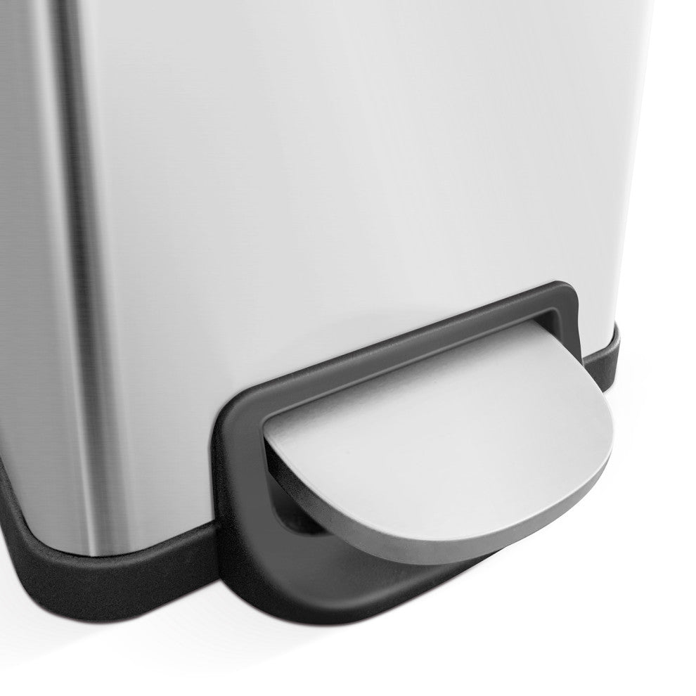 2.6 Gal Fingerprint Free Stainless Steel Slim Rectangular Step-on Trash Can