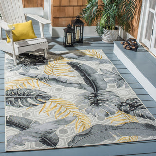 Safavieh Barbados Collection Indoor-Outdoor, BAR524 Rug, Grey/Gold, 3'3"x5'3"