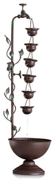 Alpine Metal Hanging 6-Cup Tier Layered Fountain, 36" Tall