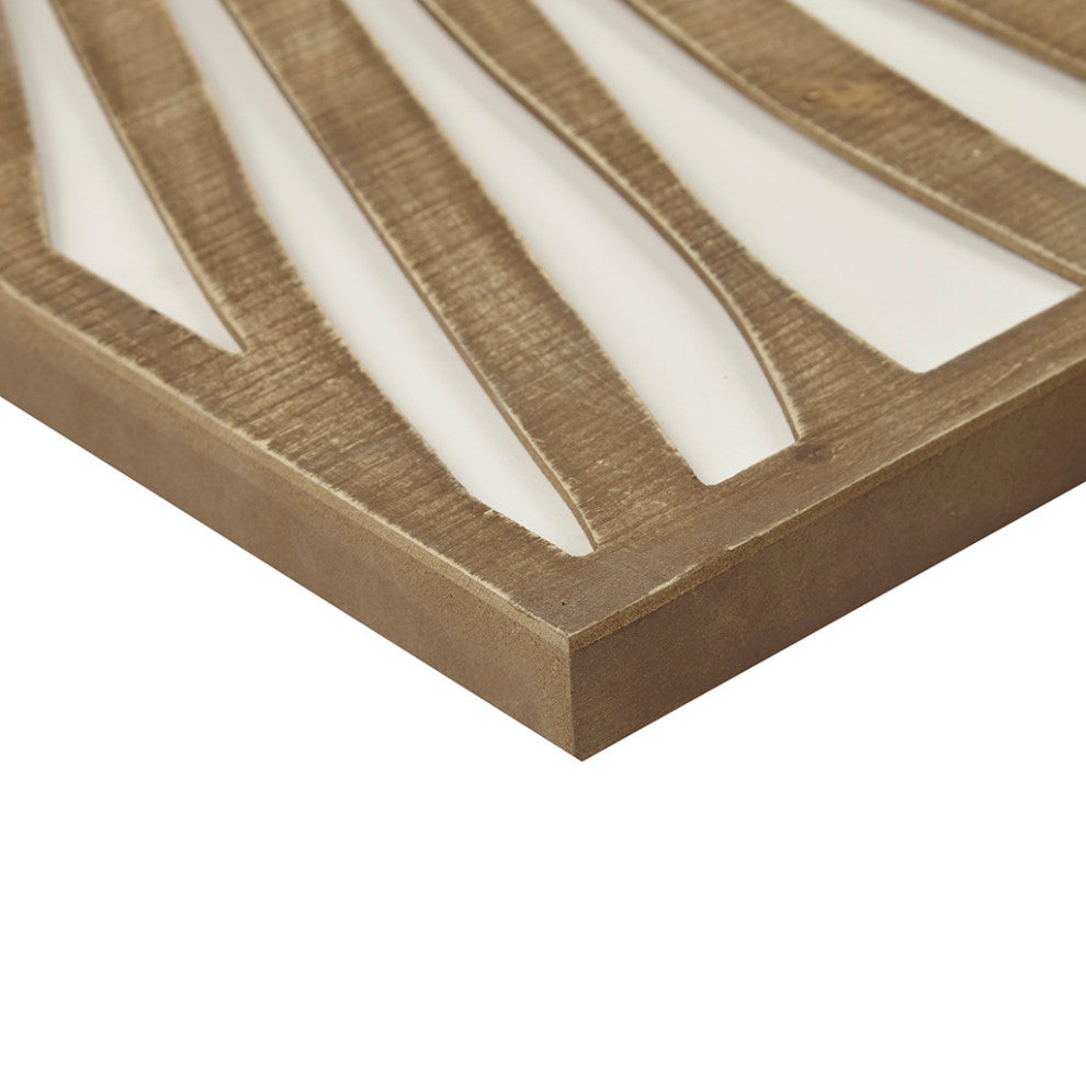 Madison Park Carved Palm Leaves Tropical 2-Piece Wood Wall Art Set
