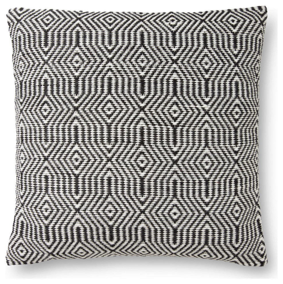 Loloi P0339 Black / White 22" x 22" Cover Only Pillow