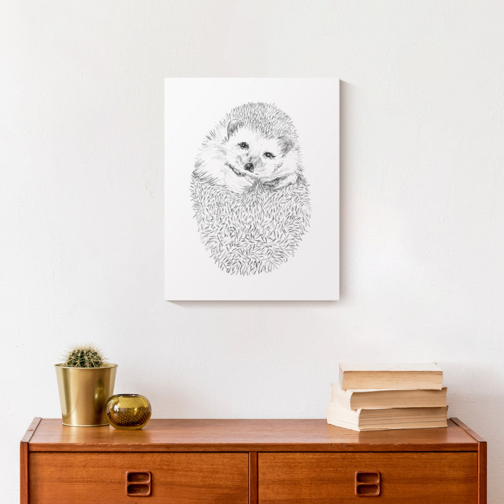 Cute Hedgehog 11x14 Canvas Wall Art