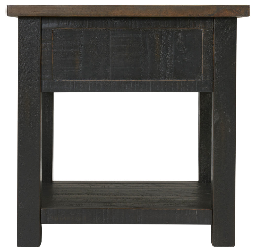 Monterey End Table, Two-Tone Black and Brown