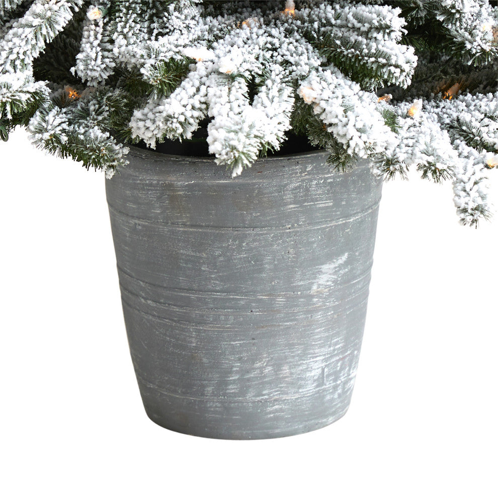 Nearly Natural T3038 6 Flocked Long Vermont Pine Artificial Christmas Tree
