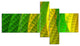 Layered Green Psychedelic Design, Abstract Canvas Art Print, 60"x32", 5 panels