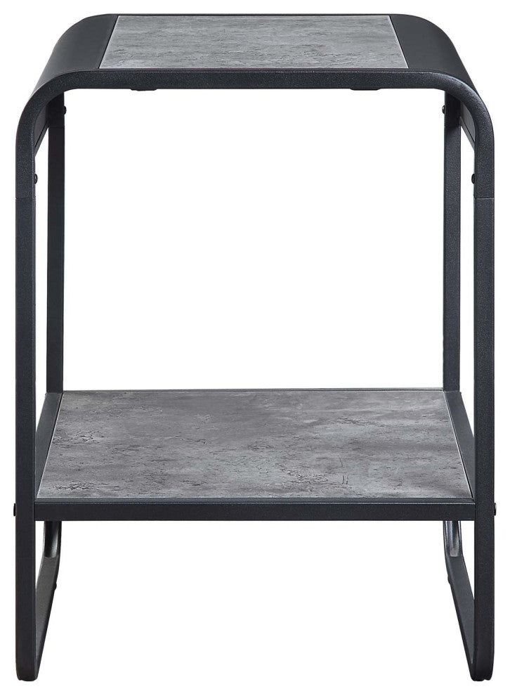 End Table With Shelf, Grey