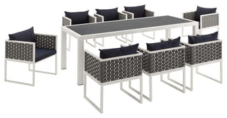 Stance 9 Piece Outdoor Patio Aluminum Dining Set