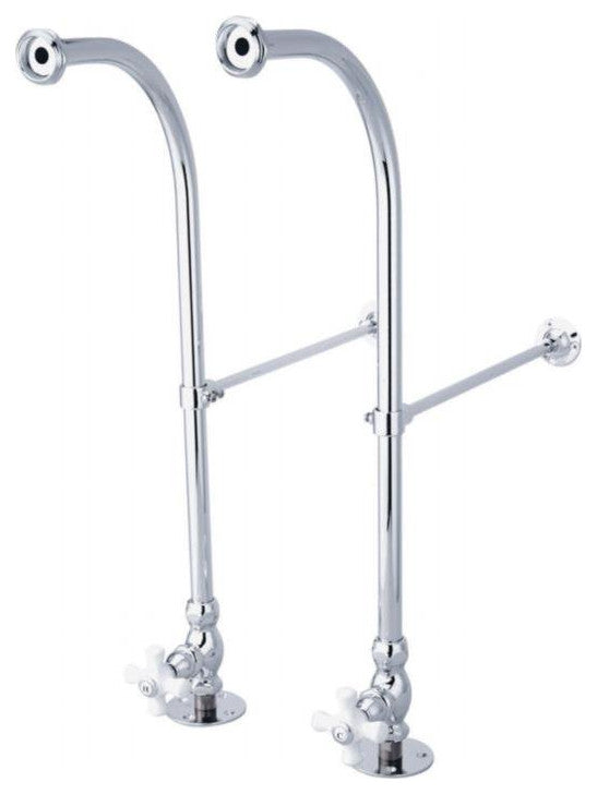 Vintage Rigid Freestanding Supply Lines with Shut-Off Valves