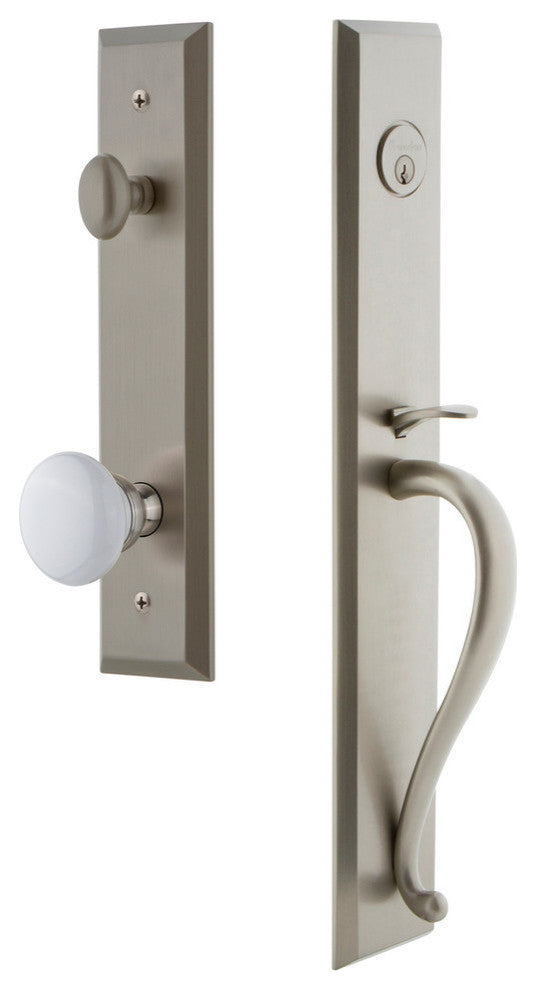 Fifth Avenue 1-Piece Dummy Handleset, S Grip and Hyde Park Knob, 849548