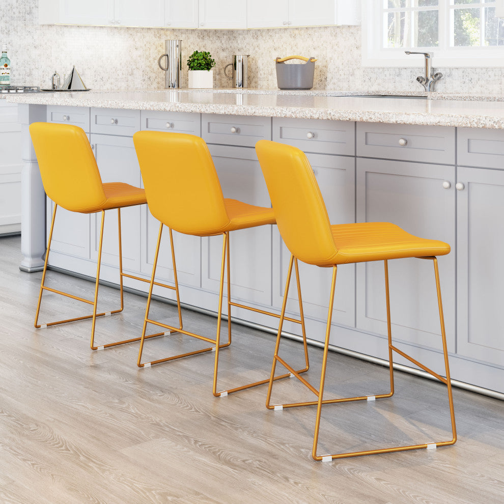 Mode Counter Chair, Set of 2 Yellow