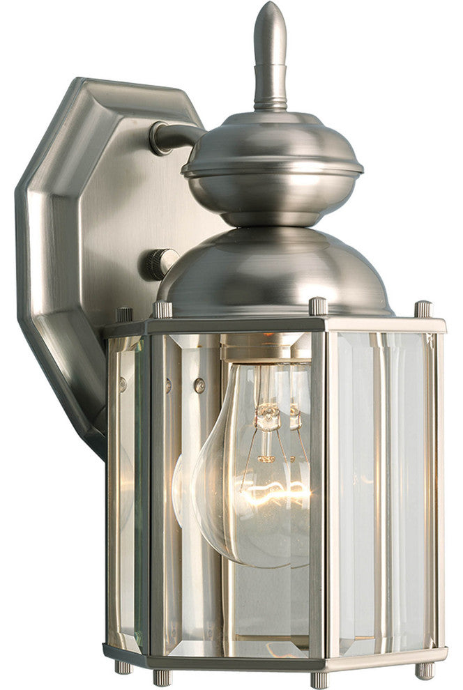 Progress Lighting 1-100W Medium Wall Lantern, Brushed Nickel