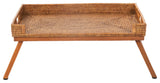 La Jolla Rattan Breakfast Tray with Foldable Legs, Honey Brown