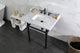 Kingston Brass LMS3030MBSQ0 30" Carrara Marble Console Sink, Legs