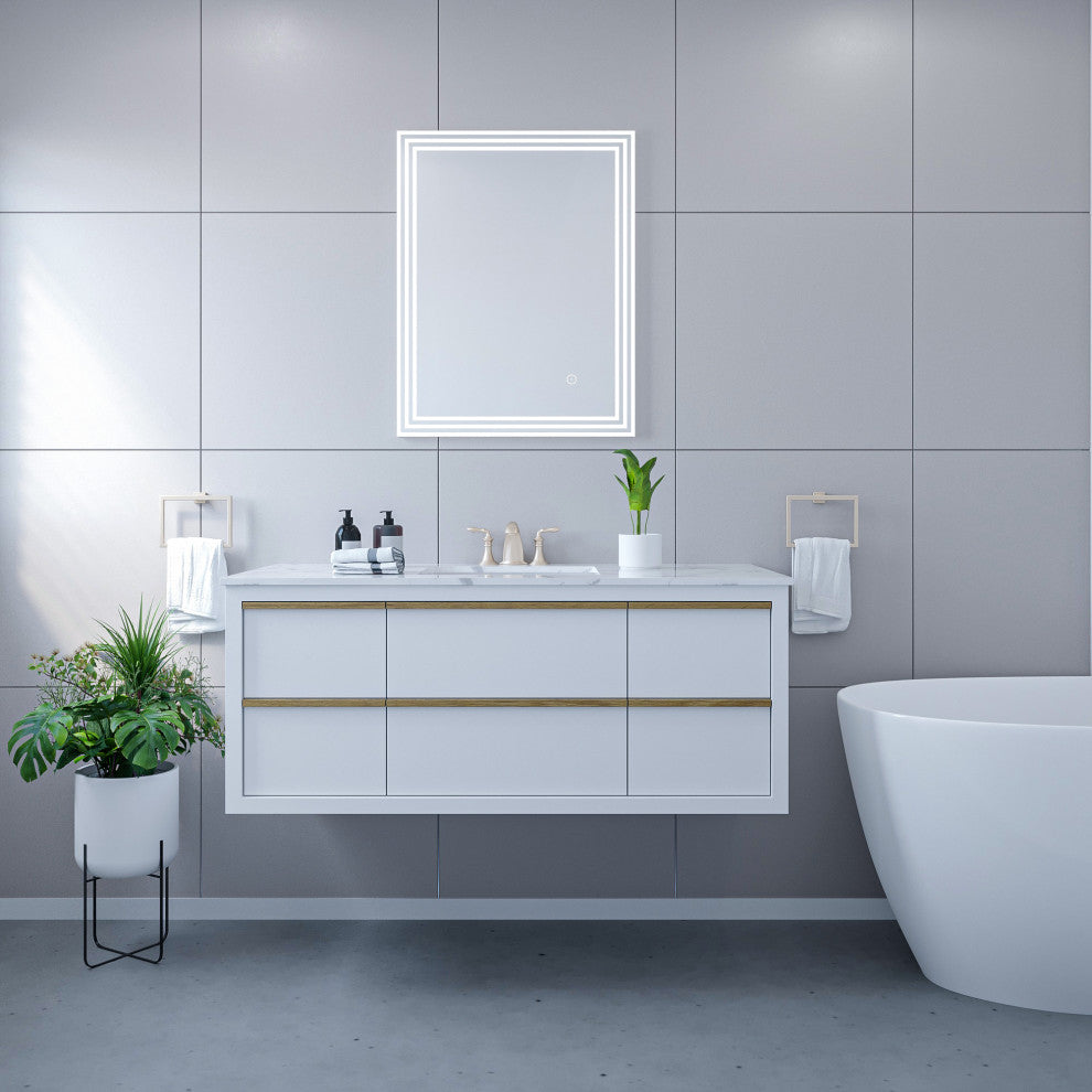 Livorno 24" Rectangle Frameless Modern LED Bathroom Vanity Mirror