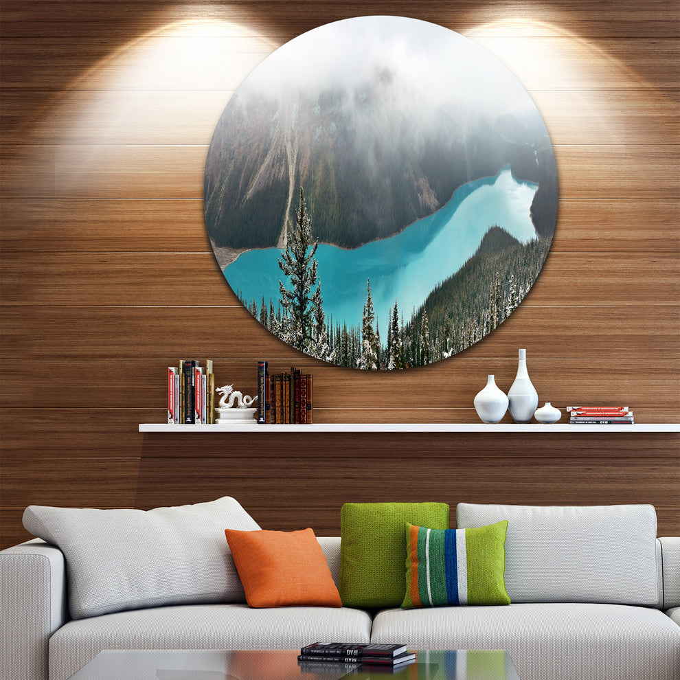Beautiful Petyo Lake Panorama, Landscape Round Wall Art, 36"