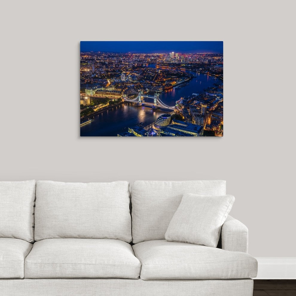 "London from Shard" Wrapped Canvas Art Print, 36"x24"x1.5"
