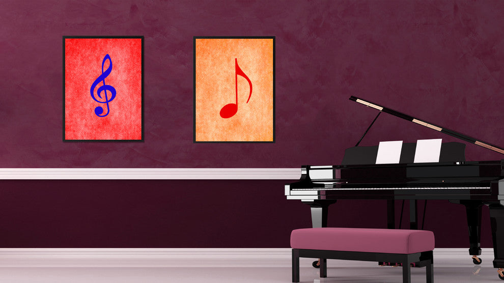 Quaver Orange Print on Canvas with Picture Frame, 13"x17"