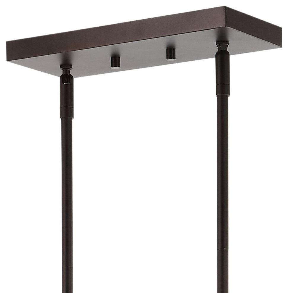 Julian 33.5" 8-Light Farmhouse Bohemian Iron/Glass Linear LED Pendant, Black