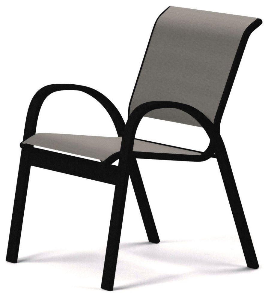Aruba II Sling Cafe Chair, Textured Black, Alloy