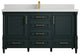 Aberdeen 60 Single Bathroom Vanity in Dark Forest Green 2" Carrara Quartz