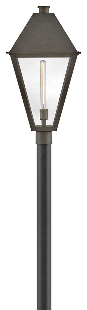 Hinkley Endsley Large Post Mount Lantern, Blackened Brass