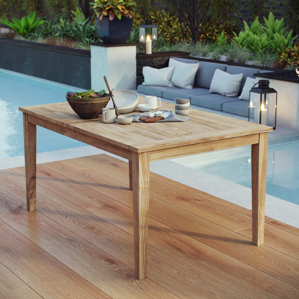 Natural Marina Outdoor Patio Teak Dining Table