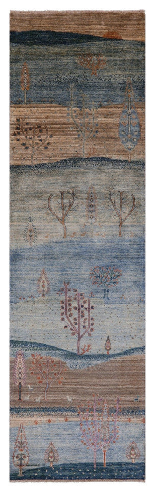 2' 9" X 9' 8" Persian Gabbeh Tribal Wool Runner Rug Q8112